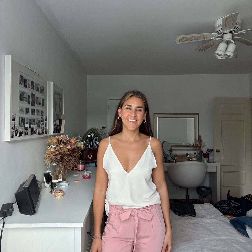 White V-Neck Cami Top